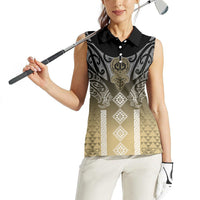 Aotearoa Maori Iwi Heritage Women Sleeveless Polo Shirt Waikato Tainui Parauri LT7 - Polynesian Pride