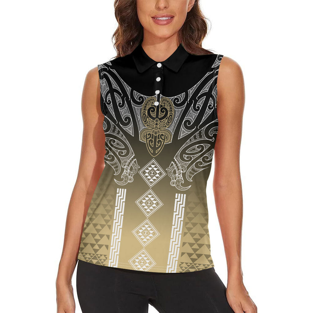 Aotearoa Maori Iwi Heritage Women Sleeveless Polo Shirt Waikato Tainui Parauri LT7 - Polynesian Pride
