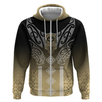 Aotearoa Maori Iwi Heritage Zip Hoodie Waikato Tainui Parauri LT7 Zip Hoodie Earth Gold - Polynesian Pride