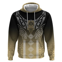 Aotearoa Maori Iwi Heritage Zip Hoodie Waikato Tainui Parauri LT7 Pullover Hoodie Earth Gold - Polynesian Pride