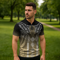 Aotearoa Maori Iwi Heritage Zipper Polo Shirt Waikato Tainui Parauri LT7 - Polynesian Pride