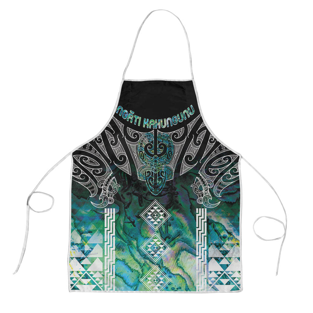 Aotearoa Maori Iwi Heritage Apron Ngati Kahungunu Paua Shell Turquoise LT7 Green Blue - Polynesian Pride