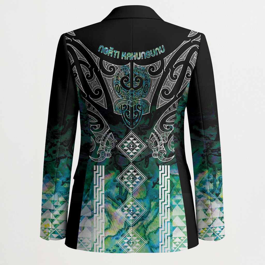 Aotearoa Maori Iwi Heritage Blazer Ngati Kahungunu Paua Shell Turquoise LT7 - Polynesian Pride