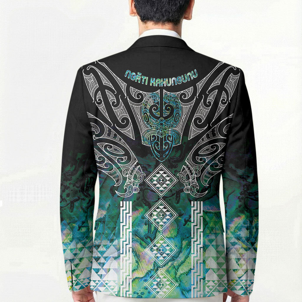 Aotearoa Maori Iwi Heritage Blazer Ngati Kahungunu Paua Shell Turquoise LT7 - Polynesian Pride
