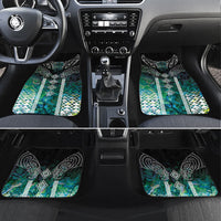 Aotearoa Maori Iwi Heritage Car Mats Ngati Kahungunu Paua Shell Turquoise LT7 Set 4pcs Green Blue - Polynesian Pride