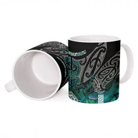 Aotearoa Maori Iwi Heritage Ceramic Mug Ngati Kahungunu Paua Shell Turquoise LT7 - Polynesian Pride