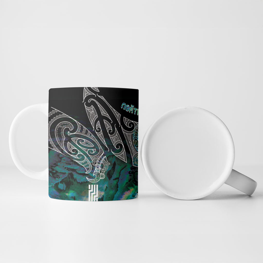 Aotearoa Maori Iwi Heritage Ceramic Mug Ngati Kahungunu Paua Shell Turquoise LT7 - Polynesian Pride
