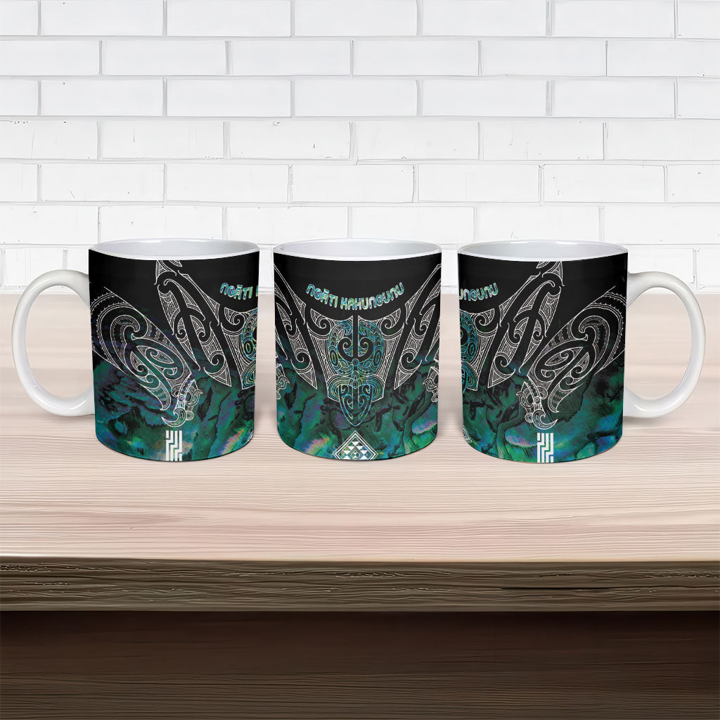 Aotearoa Maori Iwi Heritage Ceramic Mug Ngati Kahungunu Paua Shell Turquoise LT7 - Polynesian Pride