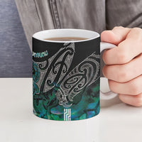 Aotearoa Maori Iwi Heritage Ceramic Mug Ngati Kahungunu Paua Shell Turquoise LT7 - Polynesian Pride