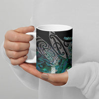 Aotearoa Maori Iwi Heritage Ceramic Mug Ngati Kahungunu Paua Shell Turquoise LT7 - Polynesian Pride