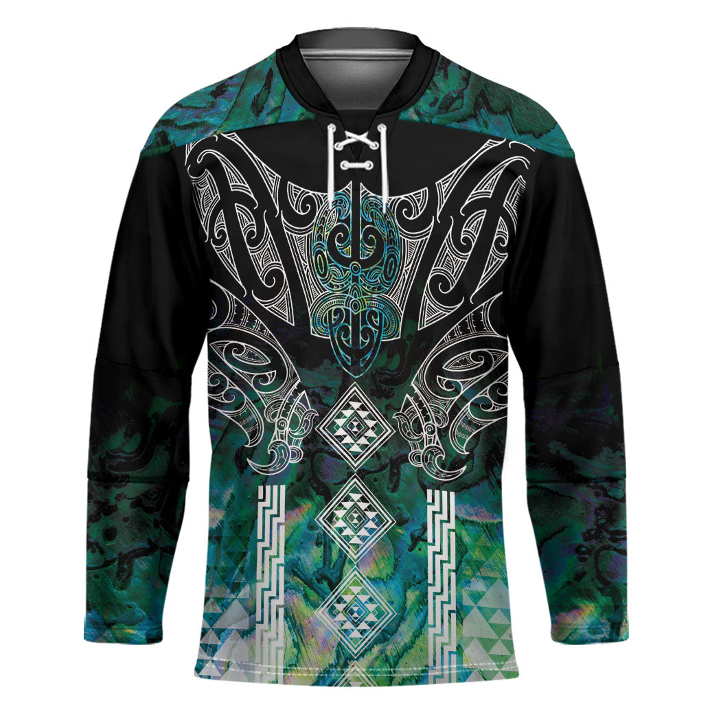 Aotearoa Maori Iwi Heritage Hockey Jersey Ngati Kahungunu Paua Shell Turquoise LT7 Unisex Green Blue - Polynesian Pride