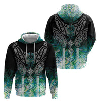 Aotearoa Maori Iwi Heritage Hoodie Ngati Kahungunu Paua Shell Turquoise LT7 - Polynesian Pride