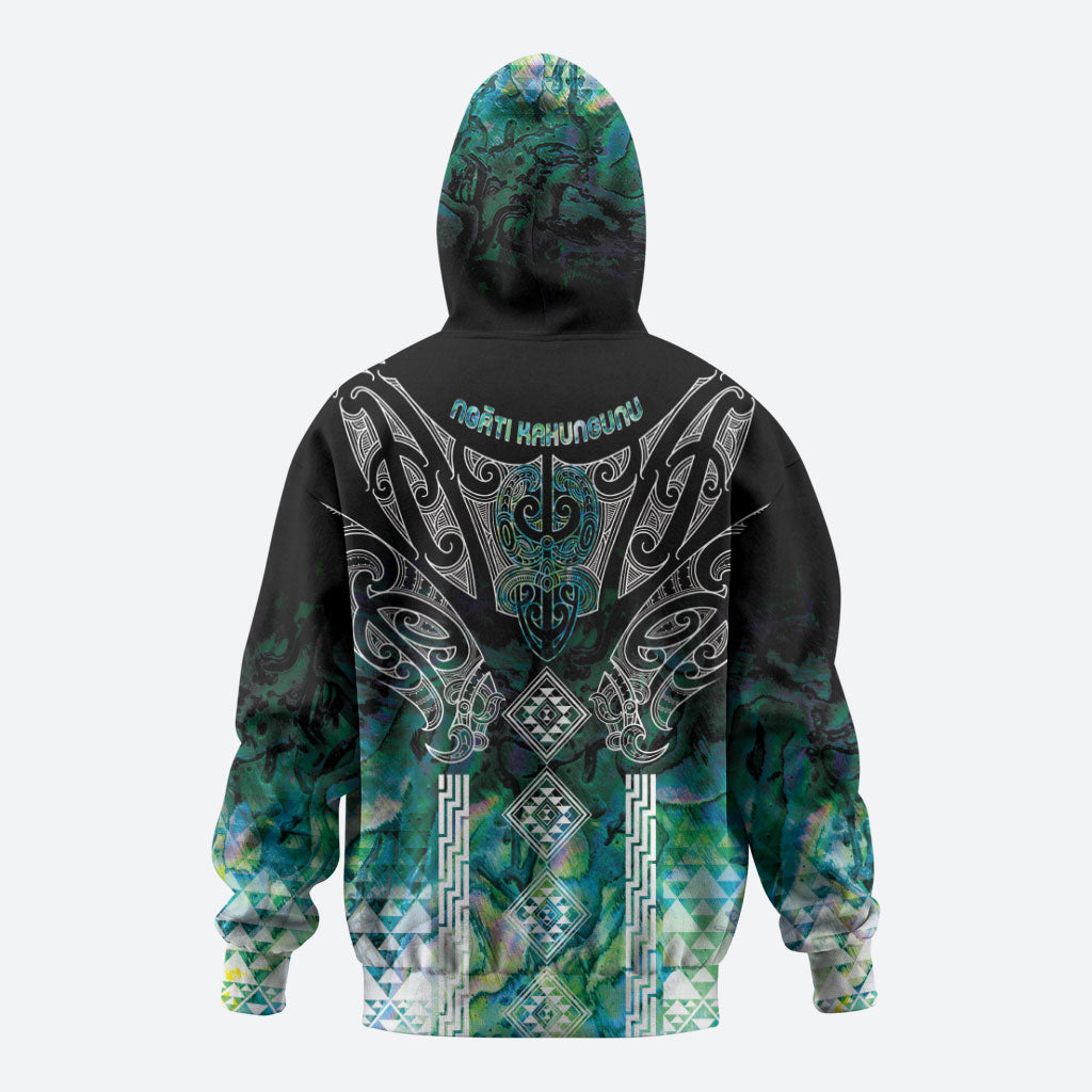 Aotearoa Maori Iwi Heritage Hoodie Ngati Kahungunu Paua Shell Turquoise LT7 - Polynesian Pride