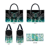 Aotearoa Maori Iwi Heritage Leather Bag Ngati Kahungunu Paua Shell Turquoise LT7 - Polynesian Pride