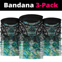 Aotearoa Maori Iwi Heritage Neck Gaiter Ngati Kahungunu Paua Shell Turquoise LT7 package One Size: 25*50cm Green Blue - Polynesian Pride