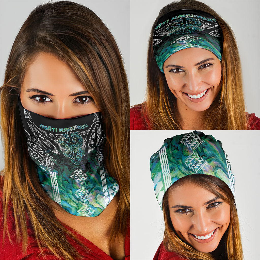 Aotearoa Maori Iwi Heritage Neck Gaiter Ngati Kahungunu Paua Shell Turquoise LT7 - Polynesian Pride
