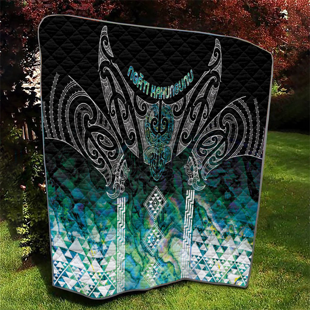 Aotearoa Maori Iwi Heritage Quilt Ngati Kahungunu Paua Shell Turquoise LT7 - Polynesian Pride