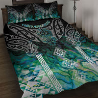 Aotearoa Maori Iwi Heritage Quilt Bed Set Ngati Kahungunu Paua Shell Turquoise LT7 Green Blue - Polynesian Pride