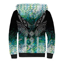 Aotearoa Maori Iwi Heritage Sherpa Hoodie Ngati Kahungunu Paua Shell Turquoise LT7 - Polynesian Pride