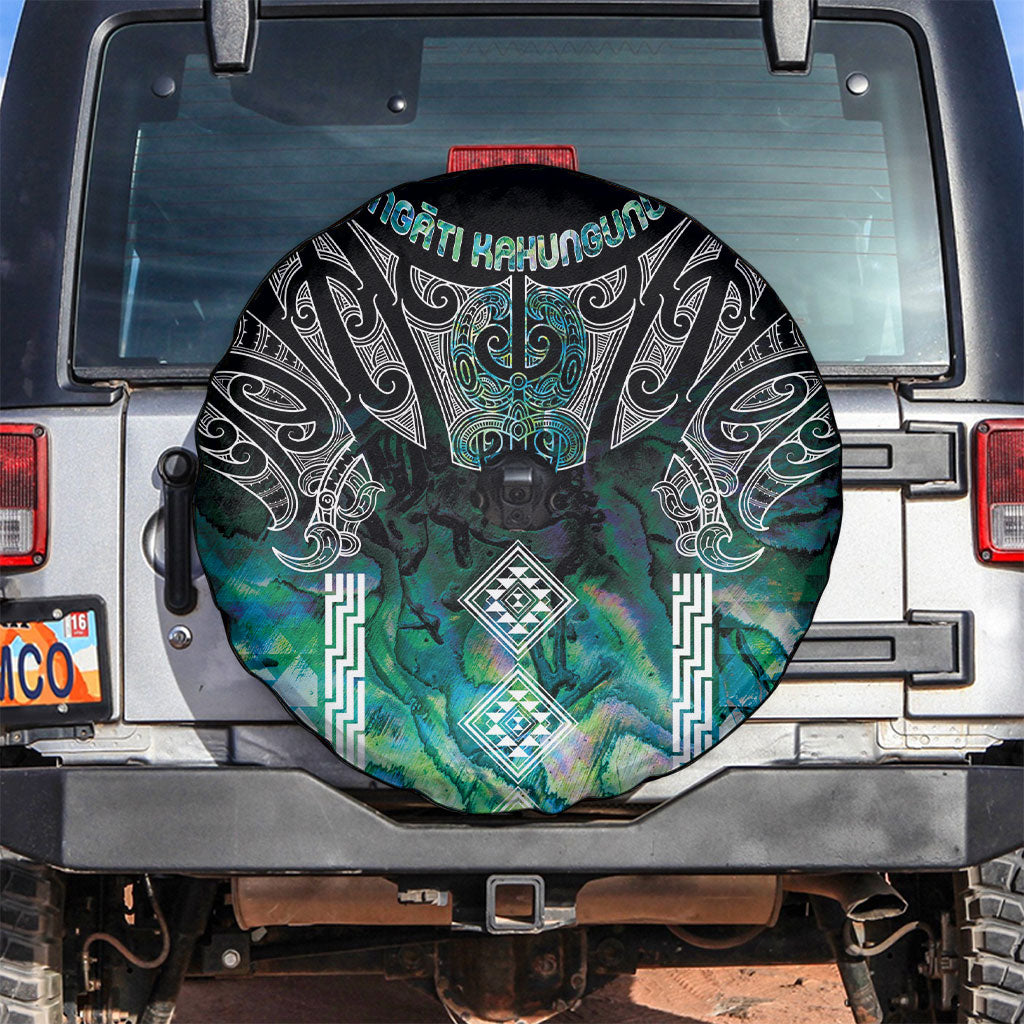 Aotearoa Maori Iwi Heritage Spare Tire Cover Ngati Kahungunu Paua Shell Turquoise LT7 Green Blue - Polynesian Pride