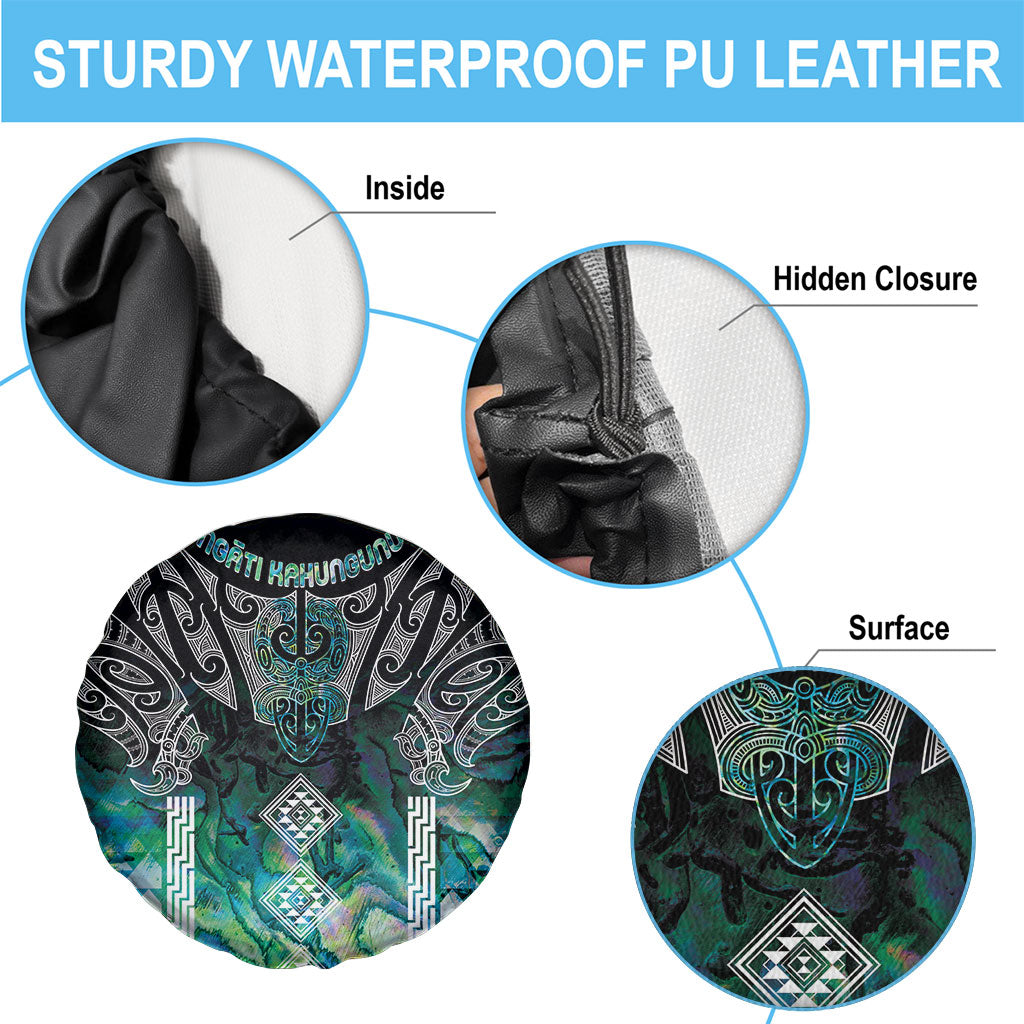 Aotearoa Maori Iwi Heritage Spare Tire Cover Ngati Kahungunu Paua Shell Turquoise LT7 - Polynesian Pride