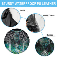 Aotearoa Maori Iwi Heritage Spare Tire Cover Ngati Kahungunu Paua Shell Turquoise LT7 - Polynesian Pride