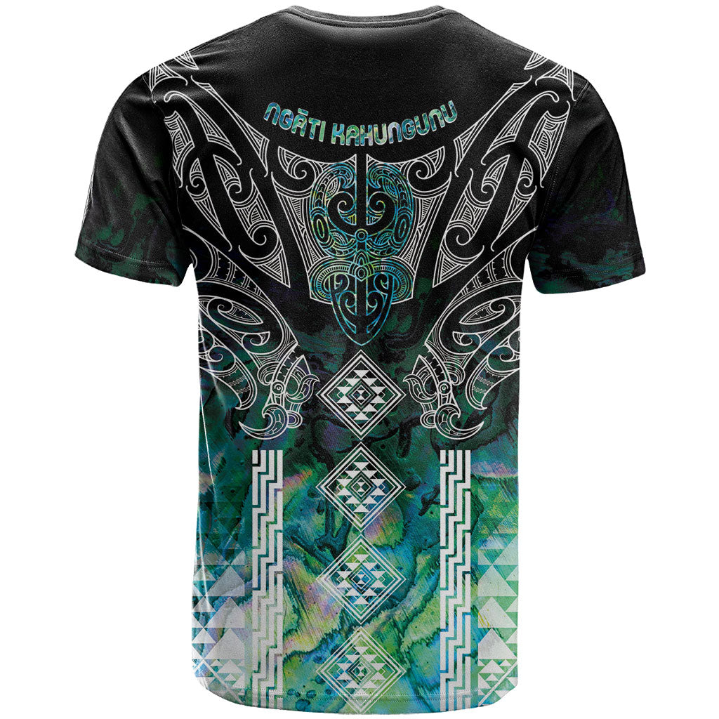 Aotearoa Maori Iwi Heritage T Shirt Ngati Kahungunu Paua Shell Turquoise LT7 - Polynesian Pride