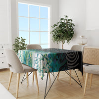 Aotearoa Maori Iwi Heritage Tablecloth Ngati Kahungunu Paua Shell Turquoise LT7 - Polynesian Pride