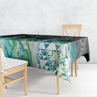 Aotearoa Maori Iwi Heritage Tablecloth Ngati Kahungunu Paua Shell Turquoise LT7 - Polynesian Pride