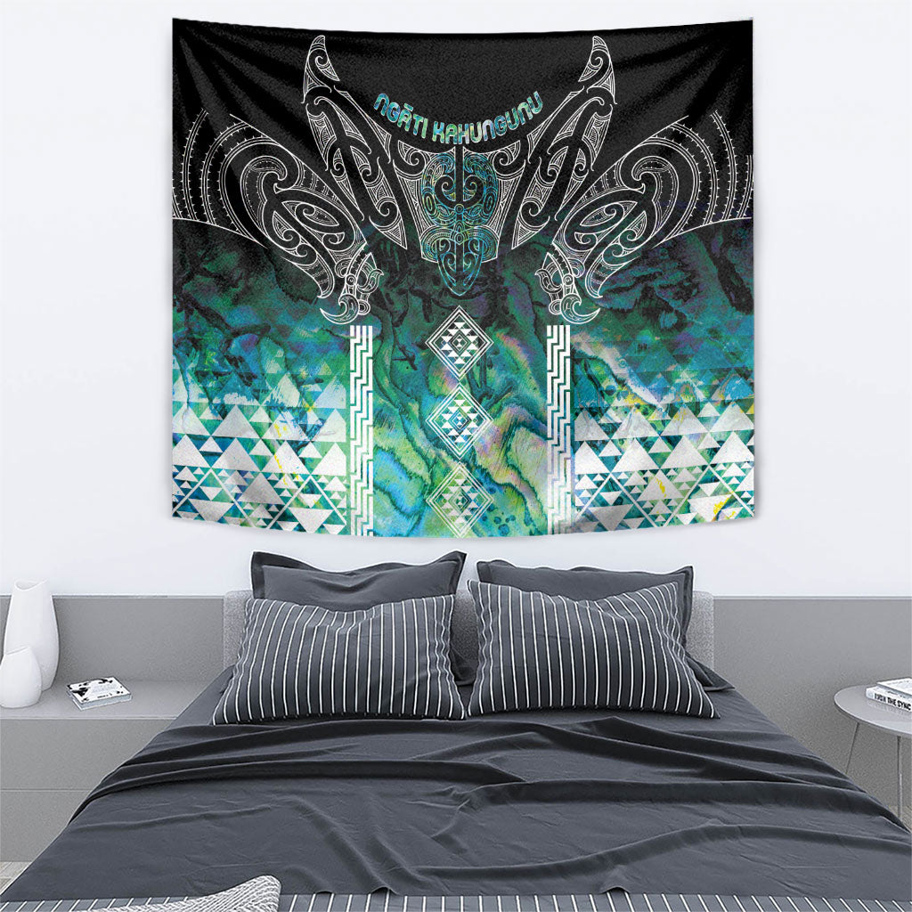 Aotearoa Maori Iwi Heritage Tapestry Ngati Kahungunu Paua Shell Turquoise LT7 - Polynesian Pride