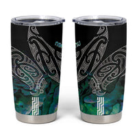 Aotearoa Maori Iwi Heritage Tumbler Cup Ngati Kahungunu Paua Shell Turquoise LT7 Green Blue - Polynesian Pride