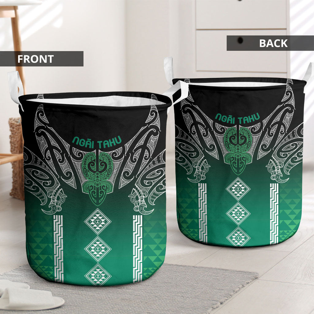 Aotearoa Maori Iwi Heritage Laundry Basket Ngai Tahu Pounamu Green LT7 - Polynesian Pride