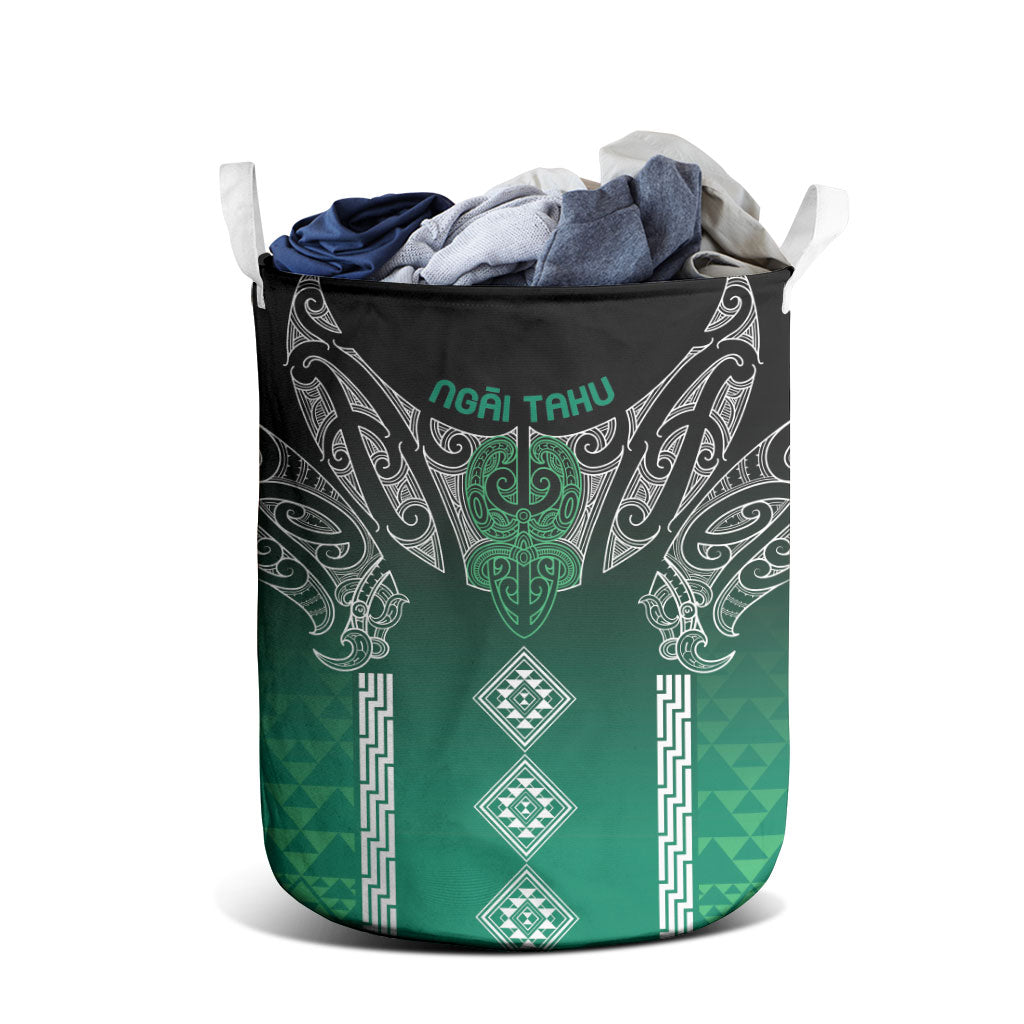 Aotearoa Maori Iwi Heritage Laundry Basket Ngai Tahu Pounamu Green LT7 - Polynesian Pride
