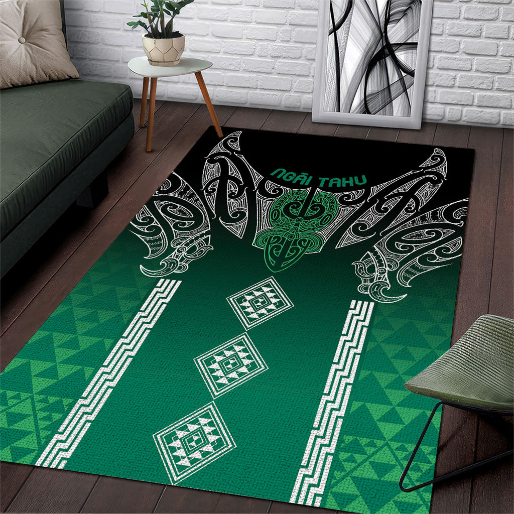 Aotearoa Maori Iwi Heritage Area Rug Ngai Tahu Pounamu Green LT7 Jade Green - Polynesian Pride