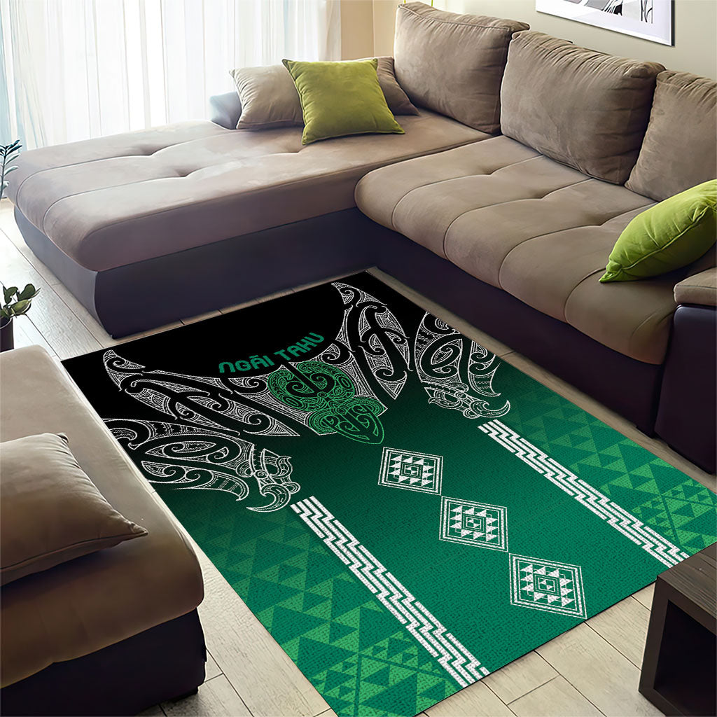 Aotearoa Maori Iwi Heritage Area Rug Ngai Tahu Pounamu Green LT7 - Polynesian Pride