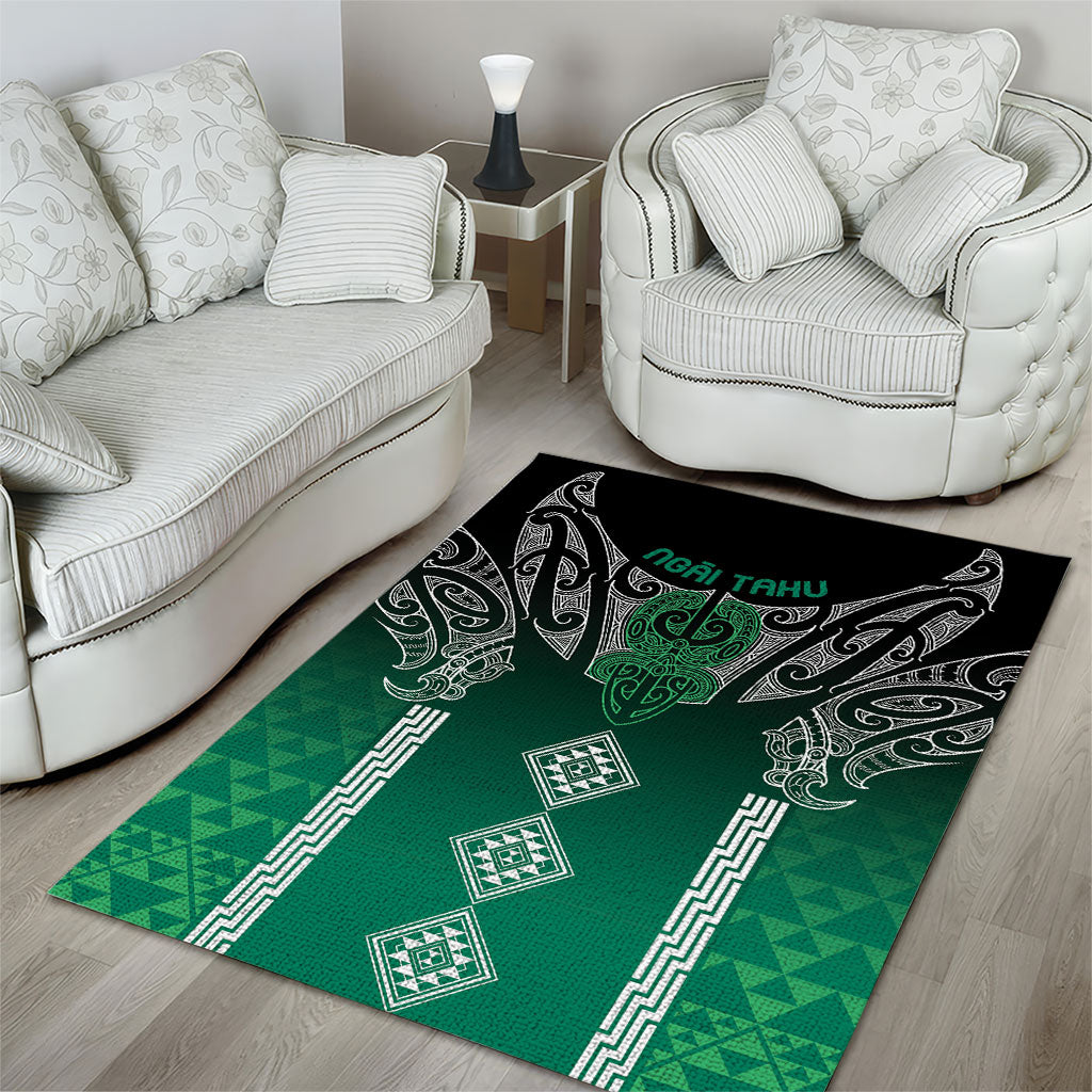 Aotearoa Maori Iwi Heritage Area Rug Ngai Tahu Pounamu Green LT7 - Polynesian Pride