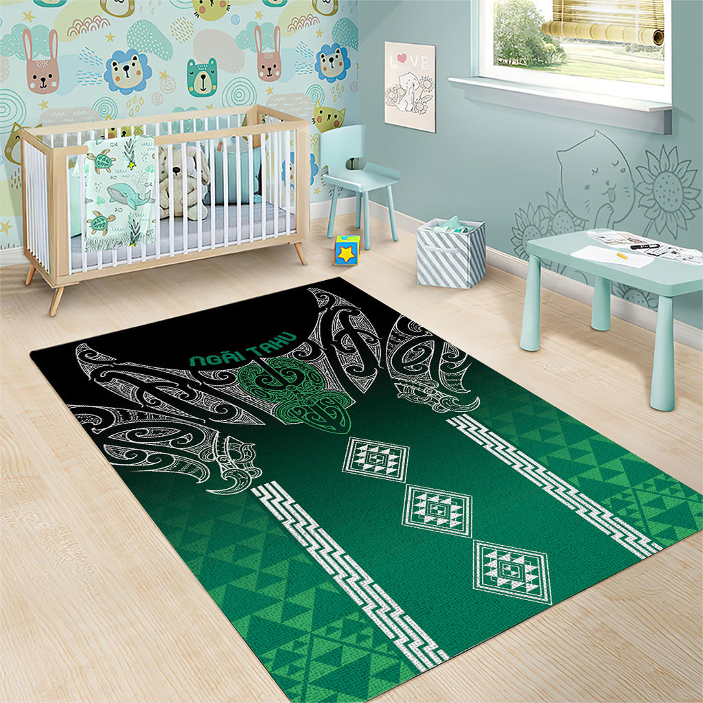 Aotearoa Maori Iwi Heritage Area Rug Ngai Tahu Pounamu Green LT7 - Polynesian Pride