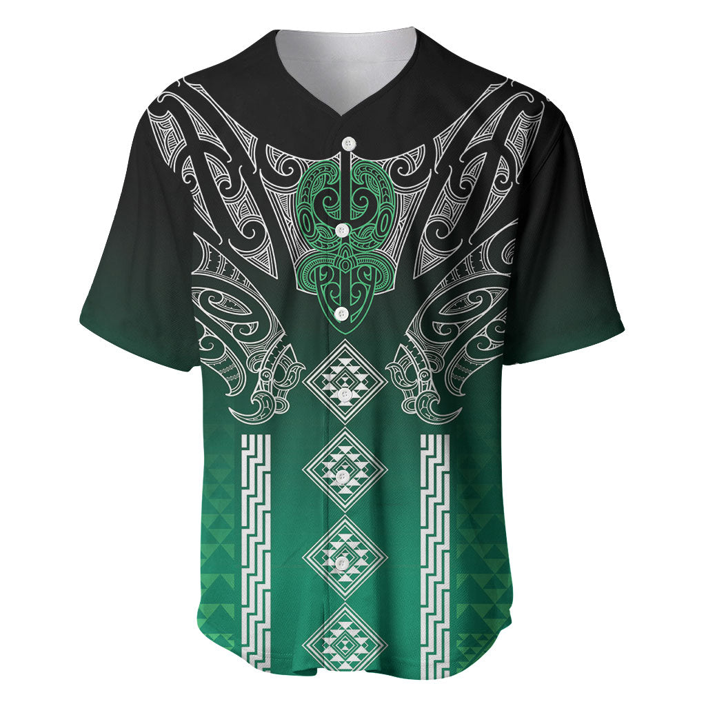 Aotearoa Maori Iwi Heritage Baseball Jersey Ngai Tahu Pounamu Green LT7 Jade Green - Polynesian Pride