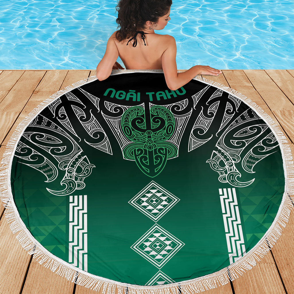Aotearoa Maori Iwi Heritage Beach Blanket Ngai Tahu Pounamu Green LT7 - Polynesian Pride