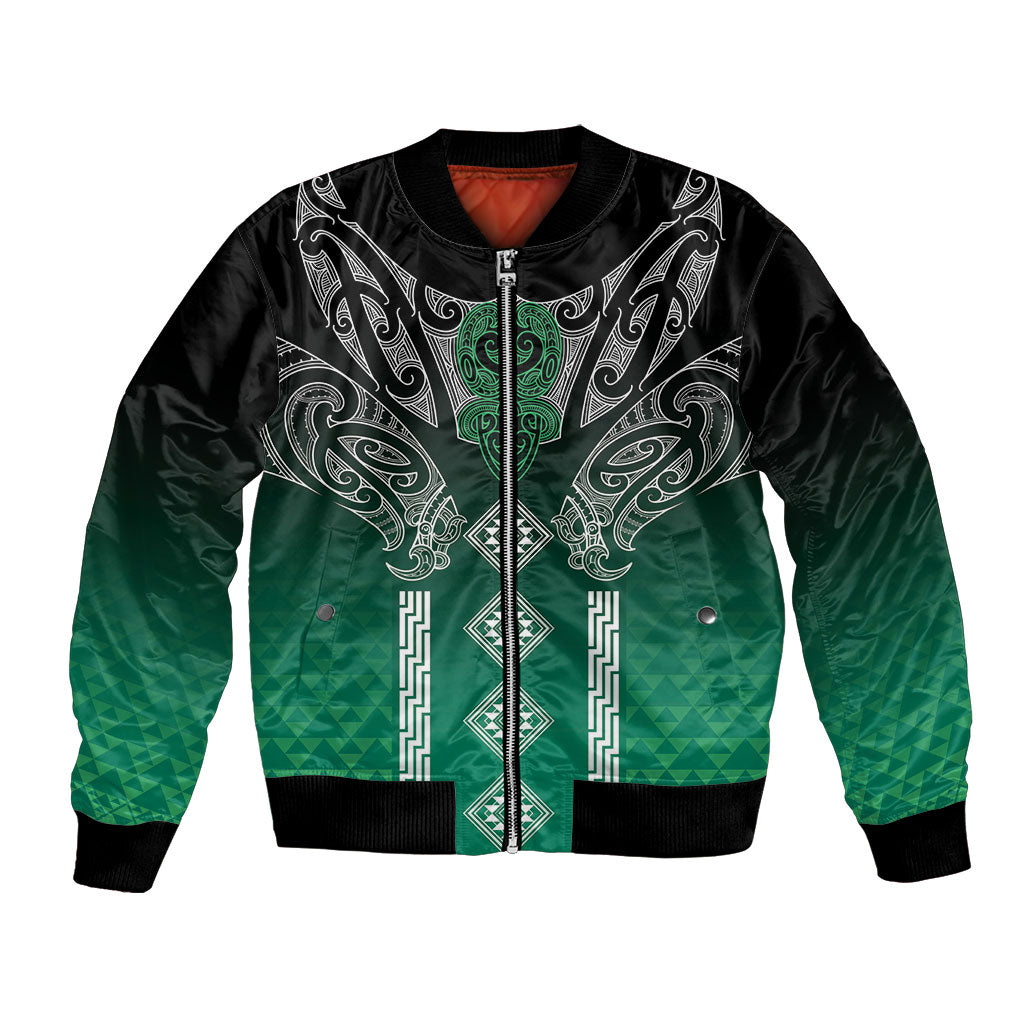 Aotearoa Maori Iwi Heritage Bomber Jacket Ngai Tahu Pounamu Green LT7 Unisex Jade Green - Polynesian Pride