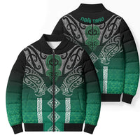 Aotearoa Maori Iwi Heritage Bomber Puffer Jacket Ngai Tahu Pounamu Green LT7 - Polynesian Pride