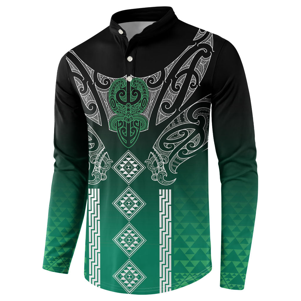 Aotearoa Maori Iwi Heritage Button Sweatshirt Ngai Tahu Pounamu Green LT7 - Polynesian Pride