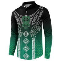 Aotearoa Maori Iwi Heritage Button Sweatshirt Ngai Tahu Pounamu Green LT7 - Polynesian Pride