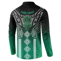Aotearoa Maori Iwi Heritage Button Sweatshirt Ngai Tahu Pounamu Green LT7 - Polynesian Pride
