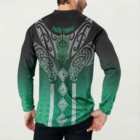 Aotearoa Maori Iwi Heritage Button Sweatshirt Ngai Tahu Pounamu Green LT7 - Polynesian Pride