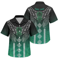 Aotearoa Maori Iwi Heritage Family Matching Summer Maxi Dress and Hawaiian Shirt Ngai Tahu Pounamu Green LT7 Son's Shirt Jade Green - Polynesian Pride