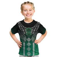 Aotearoa Maori Iwi Heritage Kid T Shirt Ngai Tahu Pounamu Green LT7 Jade Green - Polynesian Pride