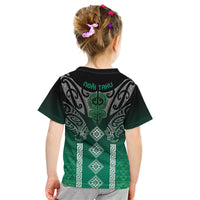 Aotearoa Maori Iwi Heritage Kid T Shirt Ngai Tahu Pounamu Green LT7 - Polynesian Pride
