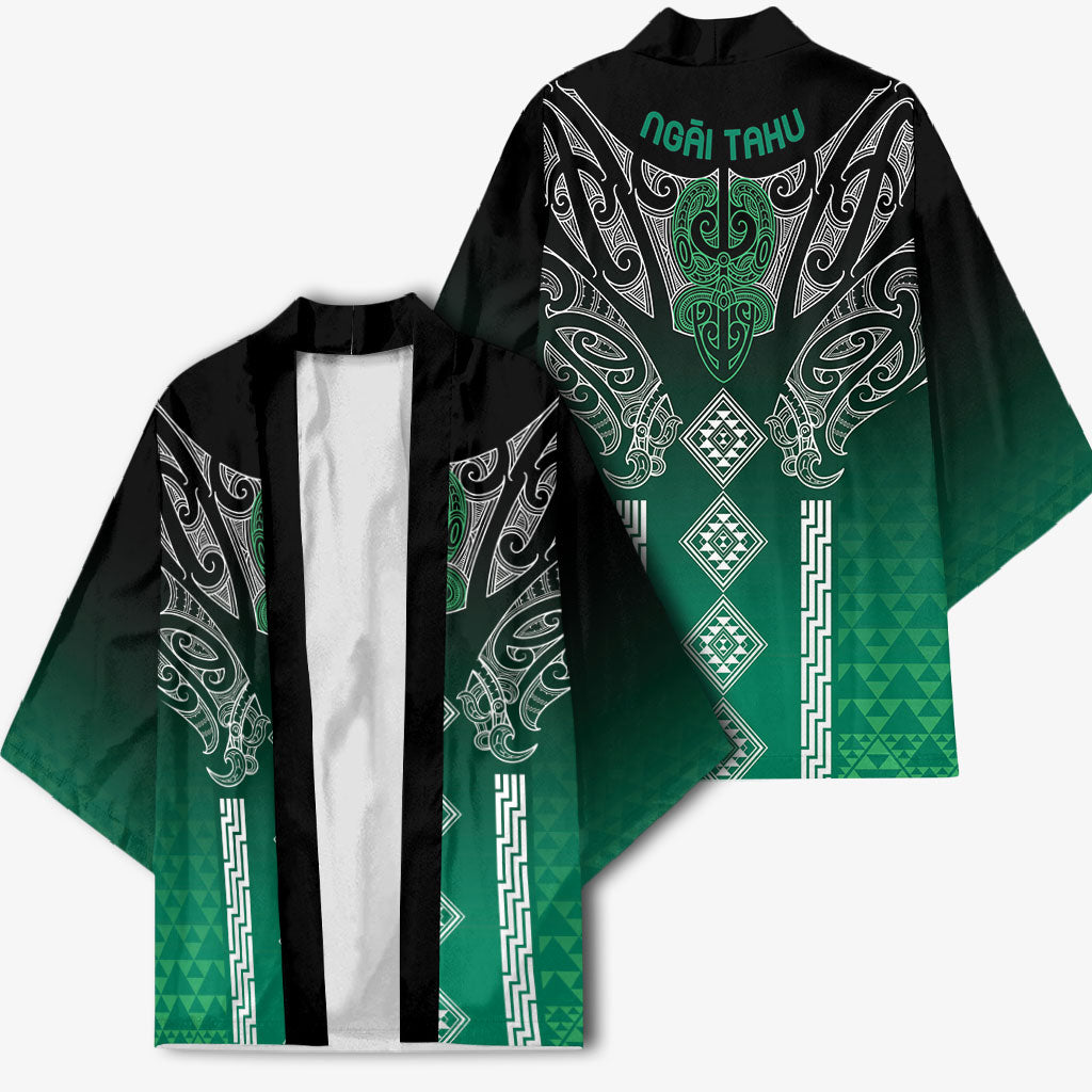 Aotearoa Maori Iwi Heritage Kimono Ngai Tahu Pounamu Green LT7 - Polynesian Pride