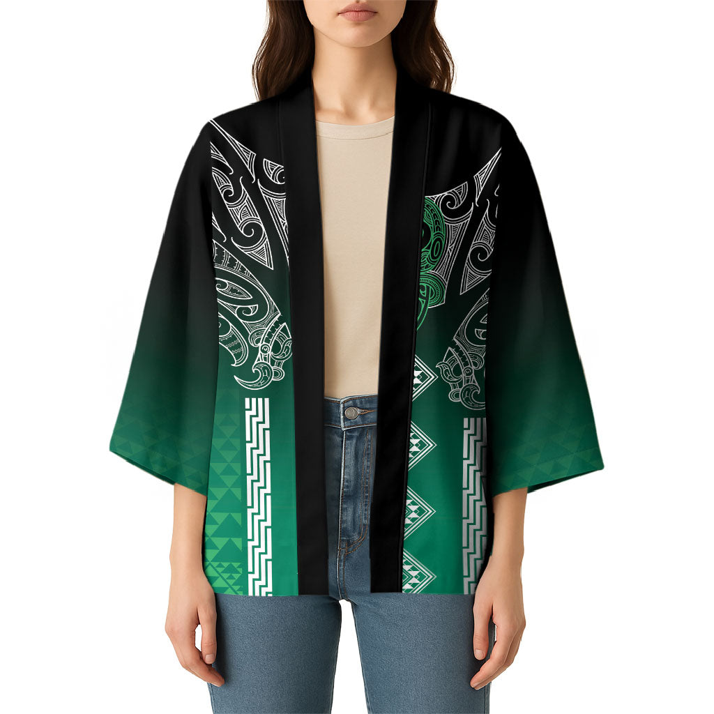 Aotearoa Maori Iwi Heritage Kimono Ngai Tahu Pounamu Green LT7 - Polynesian Pride